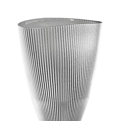 Váza BURA perleťovo sivá oválna s ryhovaním H24 cm