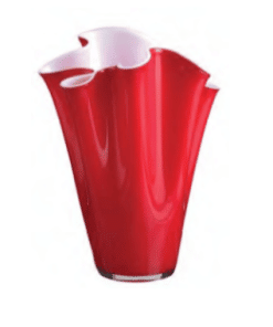 Váza WAIVA opálovo biela červená H30 cm
