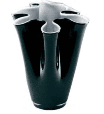 Váza WAIVA opálovo biela čierna H40 cm