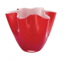 Váza WAIVA opálovo biela červená H13 cm