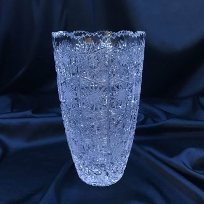 Krištáľová brúsená váza 20 cm