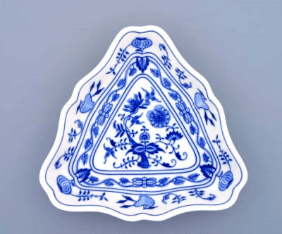 Cibulák – Misa šalátová 3-hranná 19,5 cm – originálny cibuľový porcelán 1. akosť
