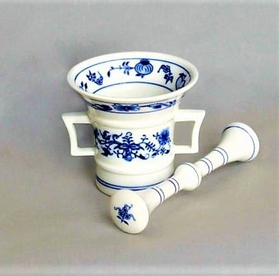 Cibulák – Mažiar s tĺčikom 10,8 cm – originál cibuľový porcelán 1. akosť