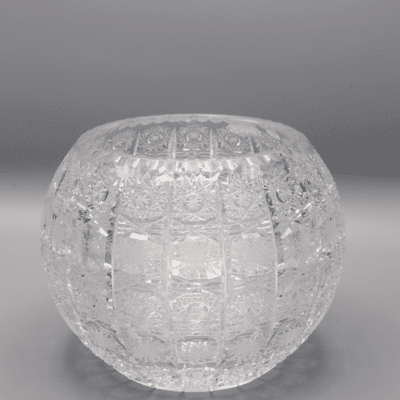 Krištáľová brúsená váza guľového tvaru ÚSVIT 16 cm